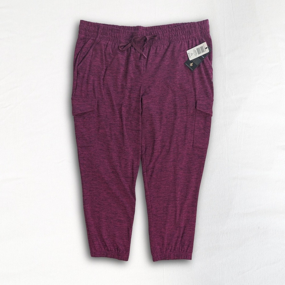 Torrid Active Womens Plus 2X Burgundy Cargo Jogger Pants NWT Drawstring Waist